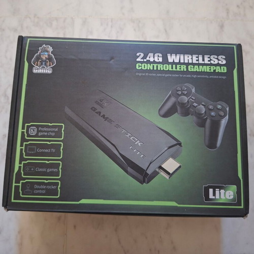 Game Stick Lite portable retro gaming console with 2 wireless controllers