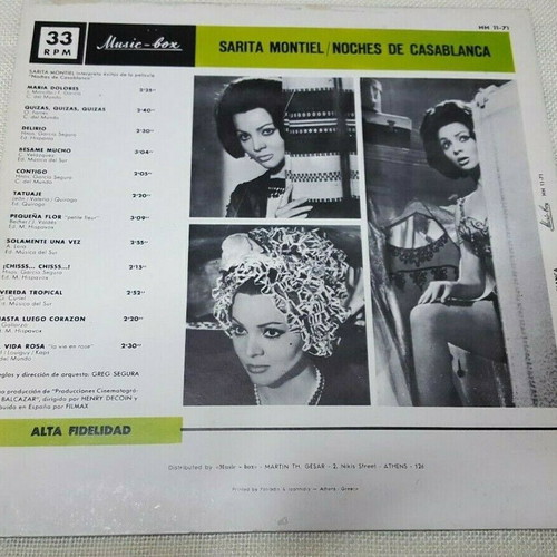 Sarita Montiel Interpreta Exitos De La Película Noches De Casablanca LP used