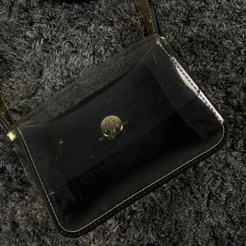 Armani Exchange Clear Crossbody Bag like new, black shoulder bag