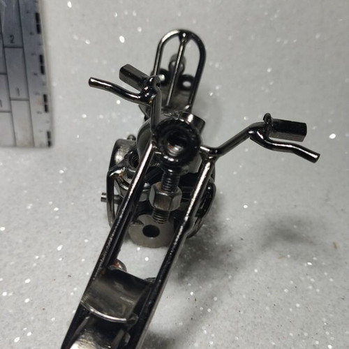 Handmade metal chopper motorcycle miniature