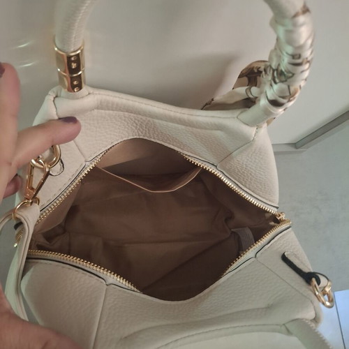 Camila Karina Cream Handbag with Decorative Scarf