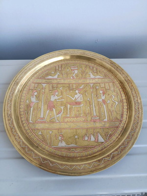 Egyptian brass copper and silver plate like new