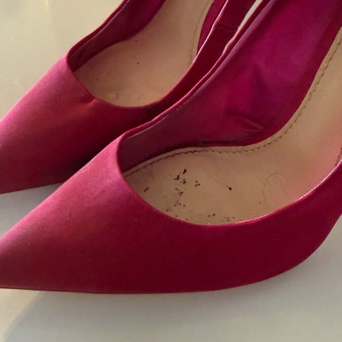 Zara fuchsia satin pumps used, size 38
