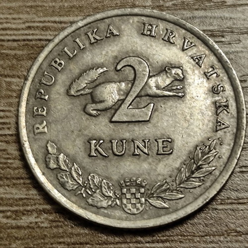 Croatian 2 Kune Coin 1993 used with Tuna design