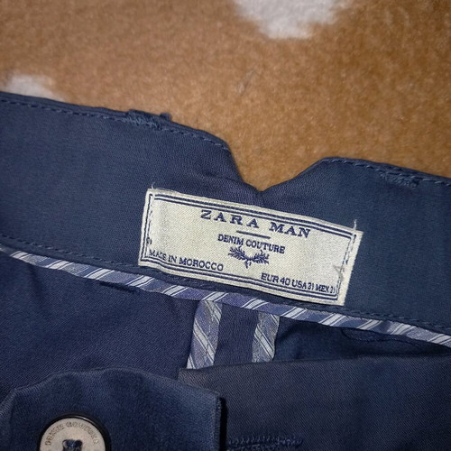 Zara fabric men's pants blue like new, size L