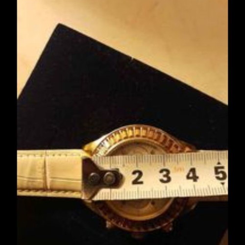 Vogue watch waterproof with chronograph, like new, beige leather strap