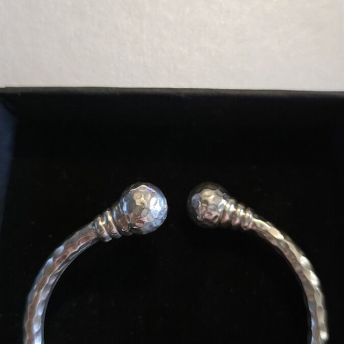 Handmade hammered silver 925 bracelet, Love silver