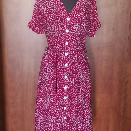 Vintage pink floral midi dress Kardex like new