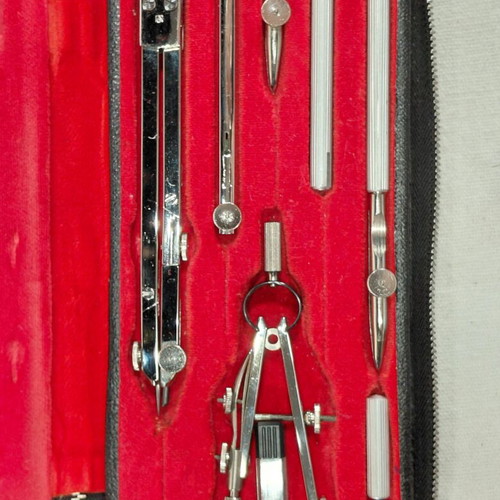 Vintage KIN technical drawing set used, complete