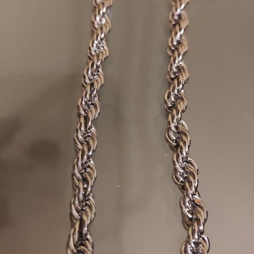 Thick twisted necklace chain new, silver color, length 40+5 cm