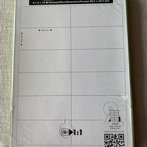 A4 Multipurpose Adhesive Labels 1200 Pieces 96.5x42.3 mm New