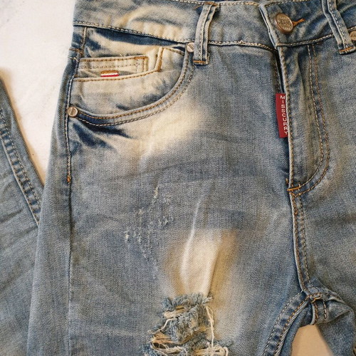 High-waisted jean like new, size S, blue and turquoise