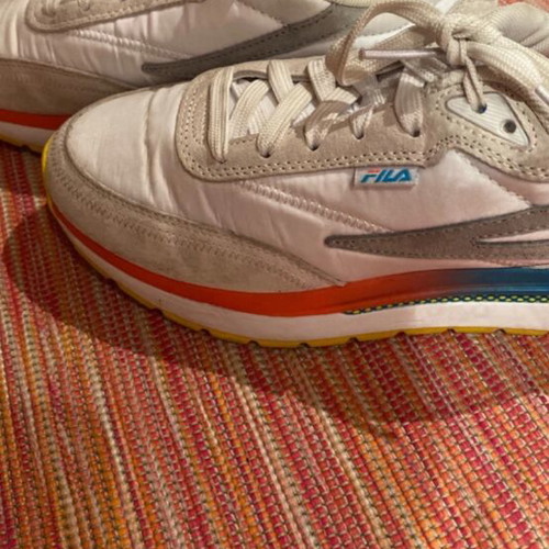 Fila White and Multicolor Sport Sneakers, Size 38