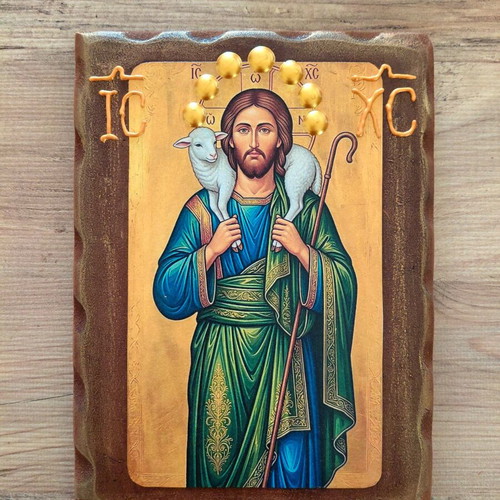 Christ the Shepherd icon new 19.5×14.5 cm