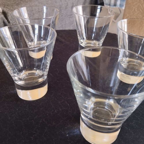 Glass cups set of 5 like new for espresso freddo, whiskey, or wine