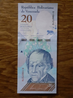 Βενεζουέλα 20 Bolivares χαρτονόμισμα 2018, Σίμον Ροντρίγκεζ