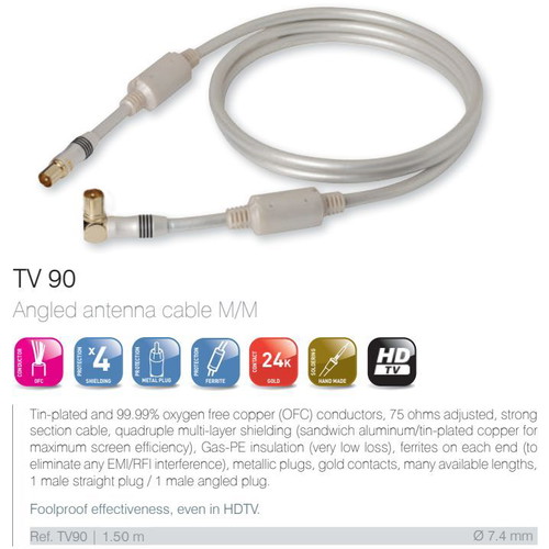 Real Cable ETVB Evolution Range 1.5m coaxial cable like new