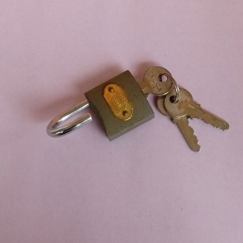 Vintage security padlock like new, gray metal