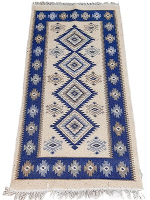 Vintage Bulgarian Wool Kilim Like New, Double-Sided 160x75 cm