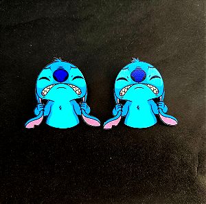 Ξύλινα σκουλαρίκια Stitch