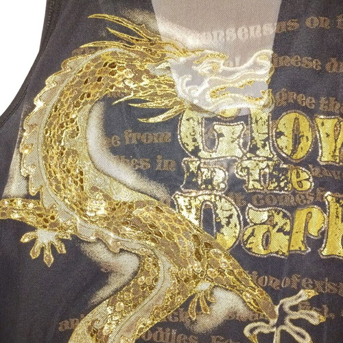 Lynne Sleeveless blouse used, black with gold