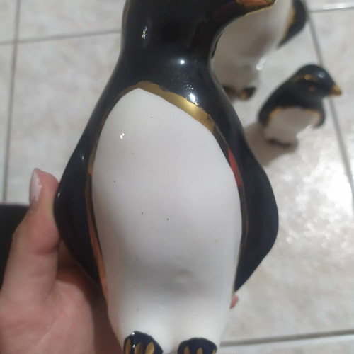Set of 3 vintage porcelain penguins