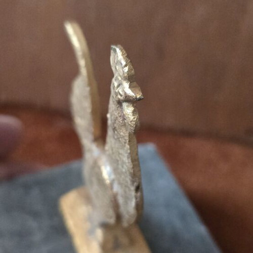 Metal Rooster on Marble Base used