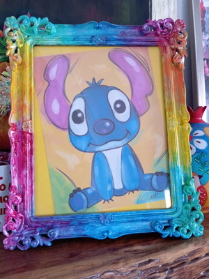 Digital painting in frame, new, acrylic colors, 25x31 cm