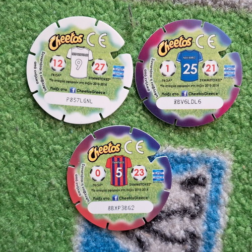Cheetos Super League 2013-2014 caps set of 3, like new