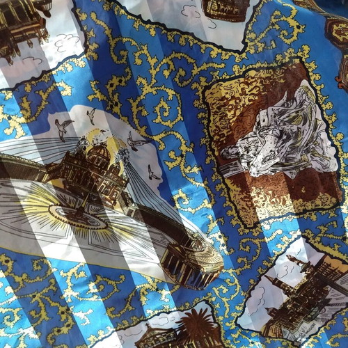 Viscose scarf new from Rome blue