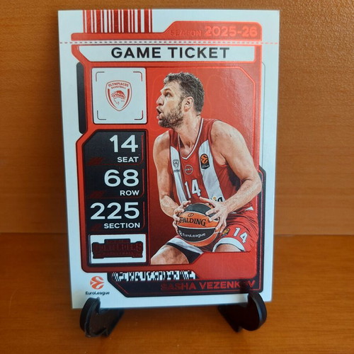 2025-26 Contenders Euroleague Olympiacos Vezenkov Superstar and Red Parallel cards new