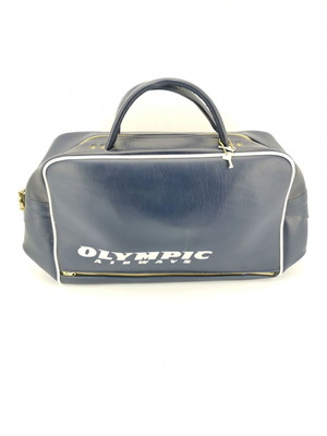 Δερμάτινη τσάντα Olympic Air Ways με λουκέτο εποχής 1980, μεταχειρισμένη