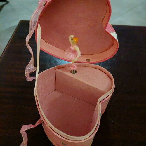 Jewelry box with wind-up ballerina used, Swan Lake melody