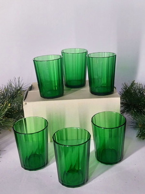 Staatl Fachingen emerald green glasses set of 6 new