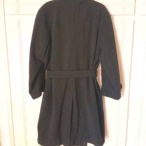 Glou plus size wool coat black like new with belt