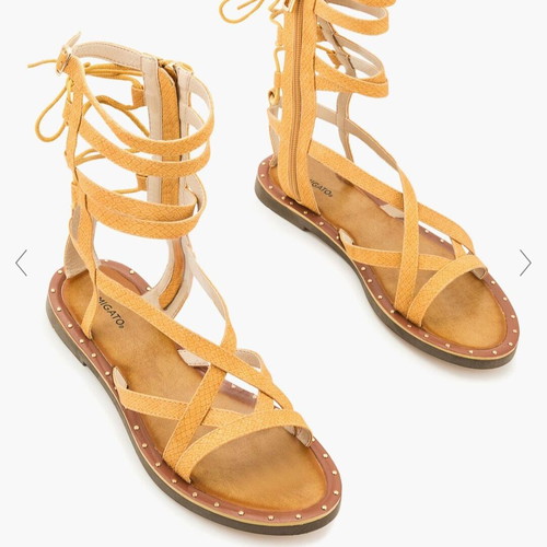 Migato Gladiator Sandals Size 37 Like New Beige