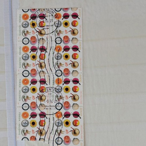 Stamp album with used worldwide collection, ideal for beginners