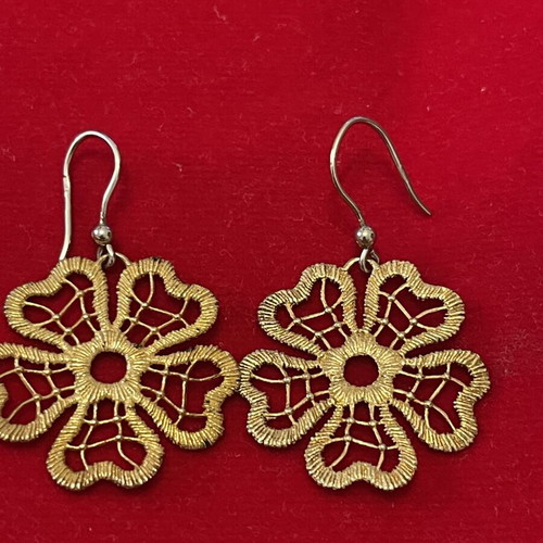 925 silver gold-plated earrings, 4.5 cm