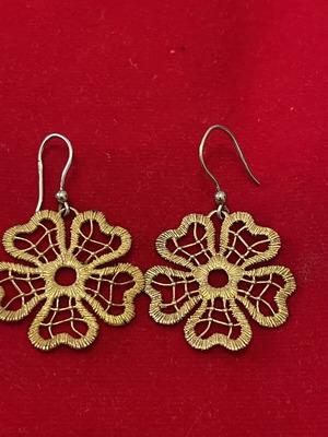 925 silver gold-plated earrings, 4.5 cm