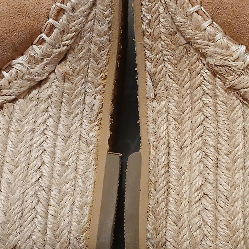 Tres Jolie suede espadrille platform sandals camel size 38 like new