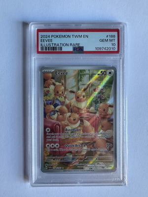 Pokemon TWM Eevee Illustration Rare PSA10 2024 нова
