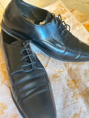 Men's black formal shoes like new, handmade leather