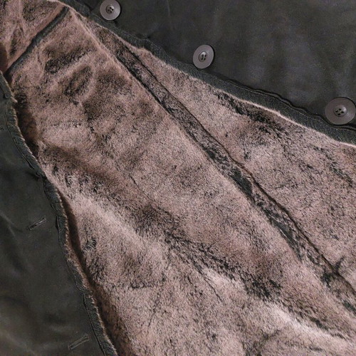 Castor coat new, size medium, black with synthetic fur
