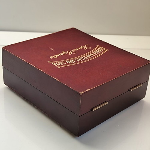 George Karelias and Sons Vintage Wooden Cigarette Case used