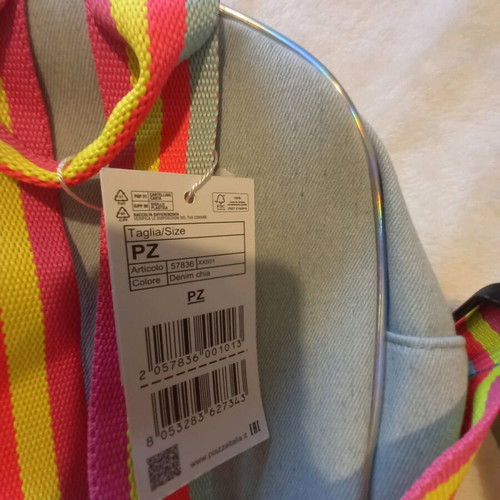 Children's backpack bag new, light blue denim