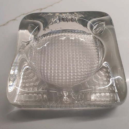 Glass ashtray new with geometric design