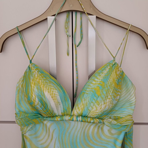 Midi asymmetric dress like new, green, size small