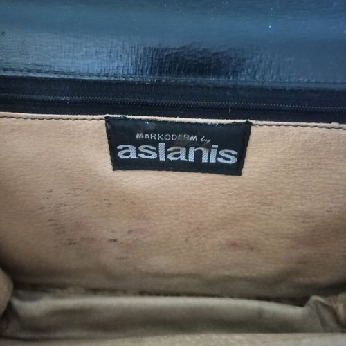 Aslanis men's bag used, leather black with minor wear
