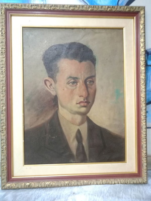 Portrait oil painting, unsigned, 40x50 cm with frame