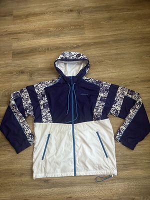 Adidas Run DMC East Side Two-tone Graphic Windbreaker M Like New